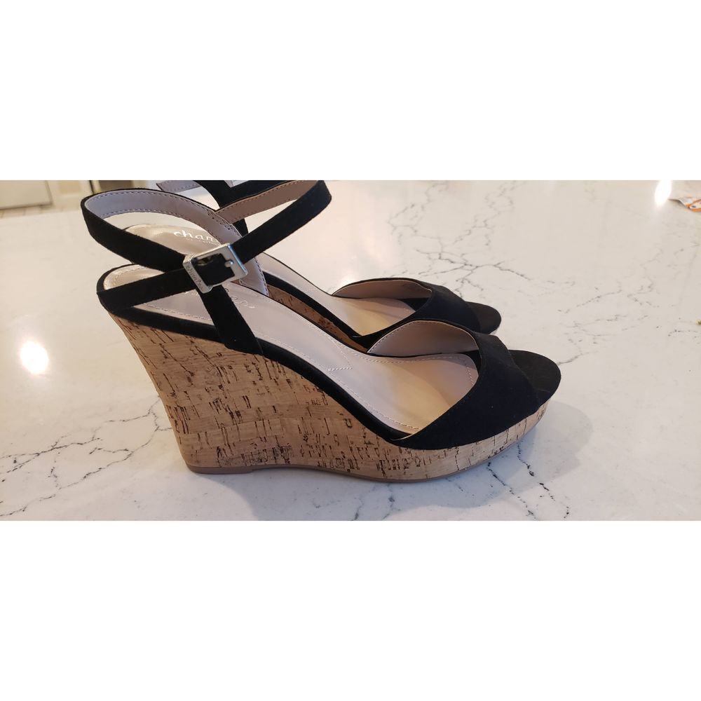 CHARLES BY CHARLES DAVID LAMBERT CORK WEDGE SANDAL SZ 9.5 NWOB